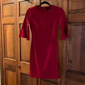 Classic style red size 0P  bell 3/4 sleeve Knee length